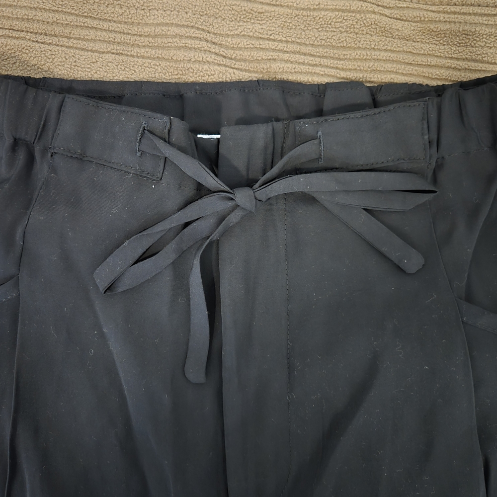 Elodie Charcoal Tie-Waist Dress Pants